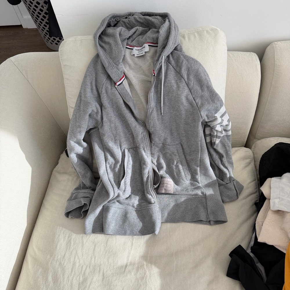 Thom Browne Gray Hooded Sweatshirt